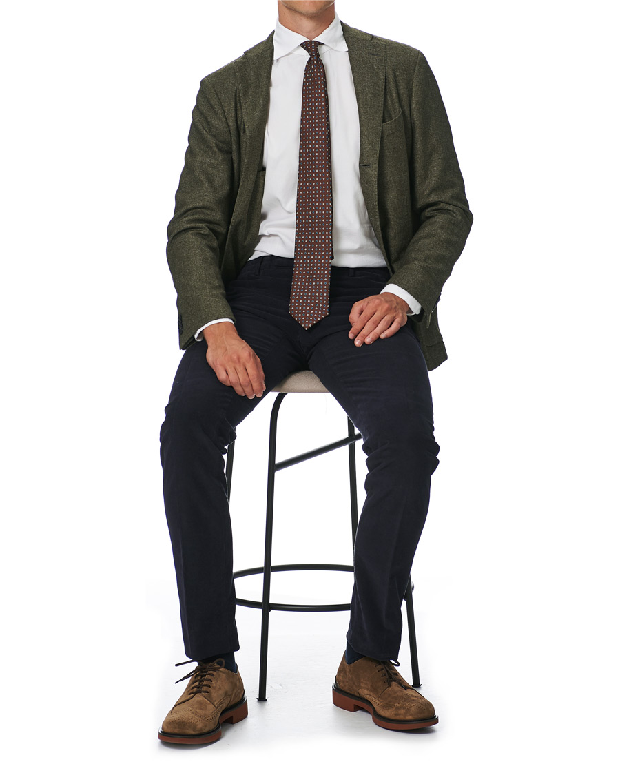 Hombres | Camisas | Finamore Napoli | Tokyo Slim Fit Flannel Shirt White