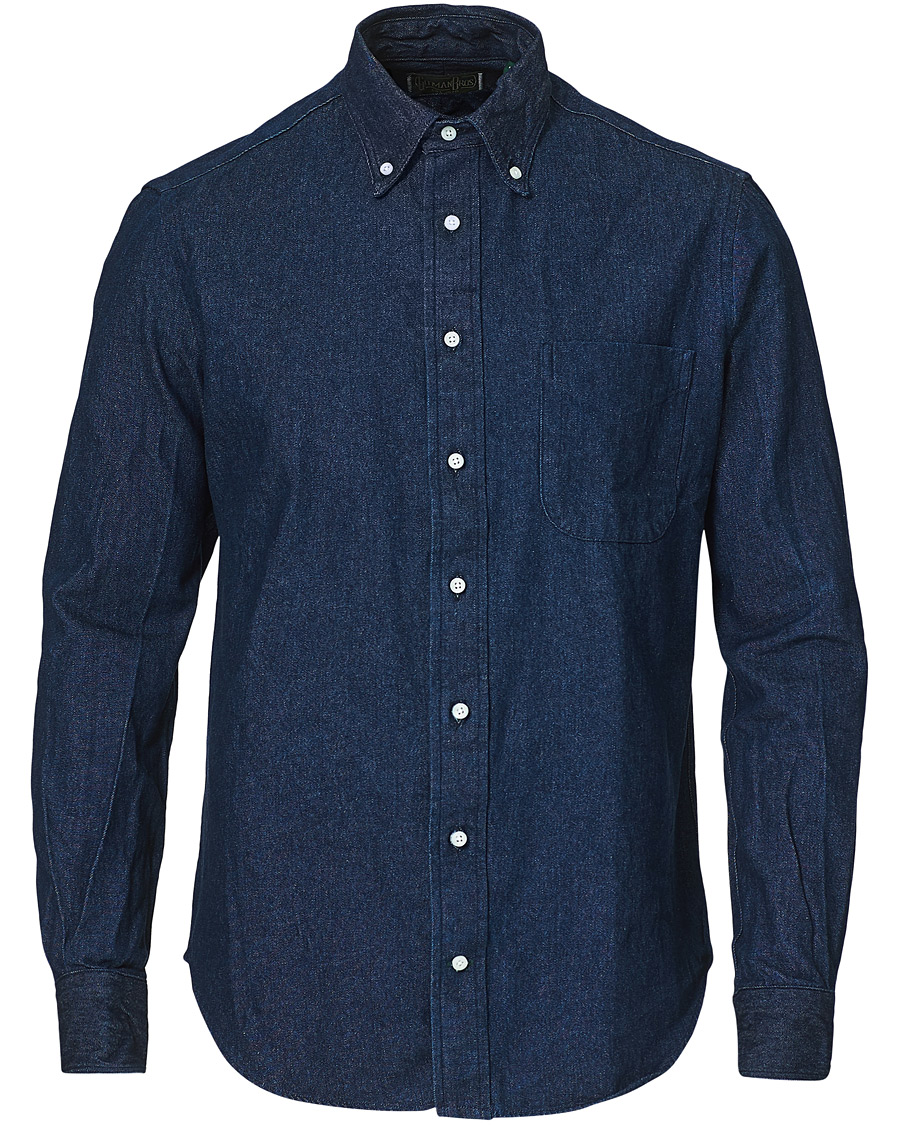 Hombres | Camisas | Gitman Vintage | Button Down Denim Shirt Dark Indigo