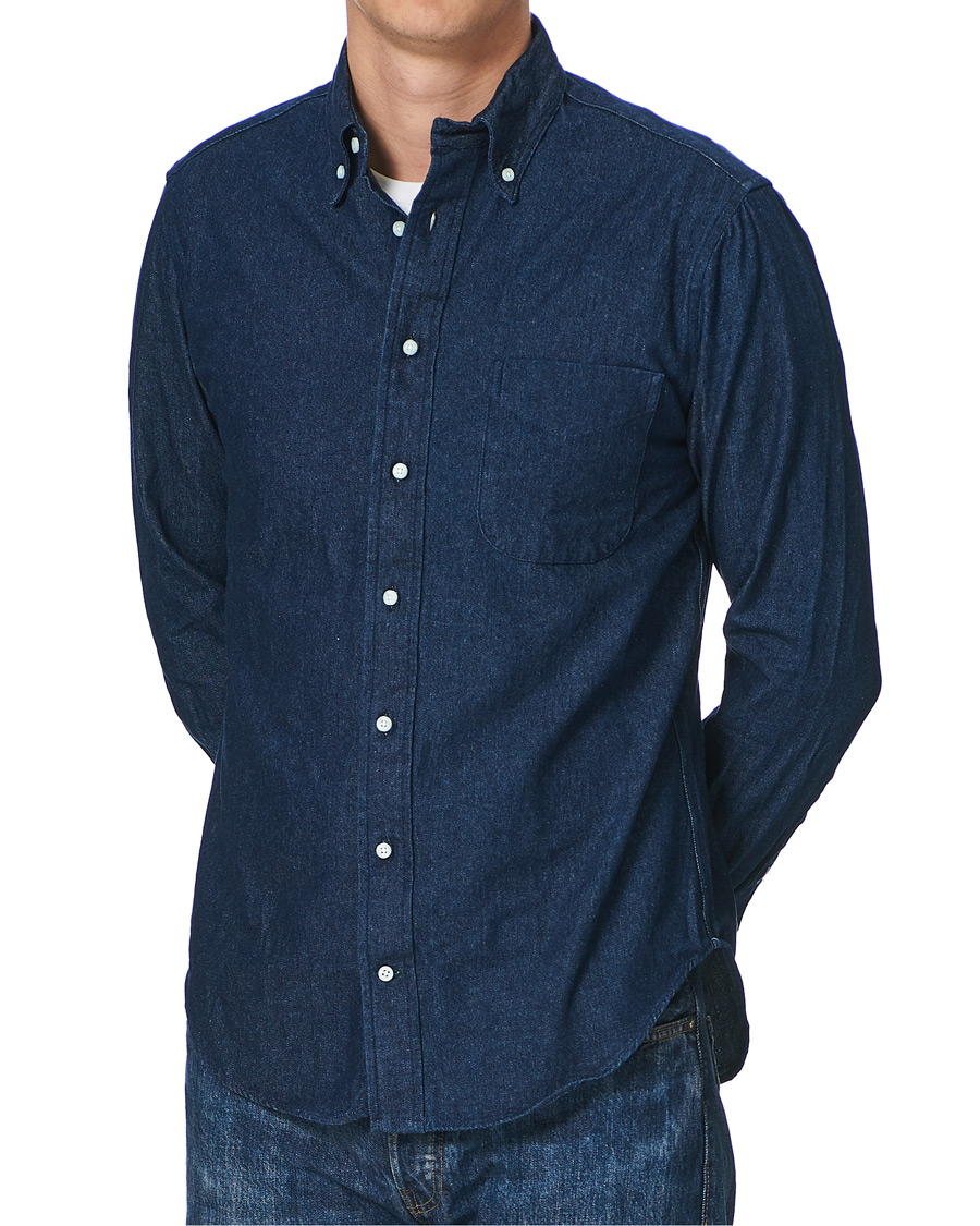 Hombres | Camisas | Gitman Vintage | Button Down Denim Shirt Dark Indigo