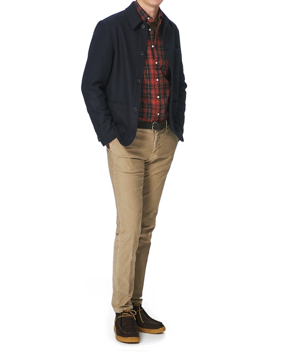 Hombres | Camisas | Gitman Vintage | Button Down Beefy Plaid Shirt Black/Red