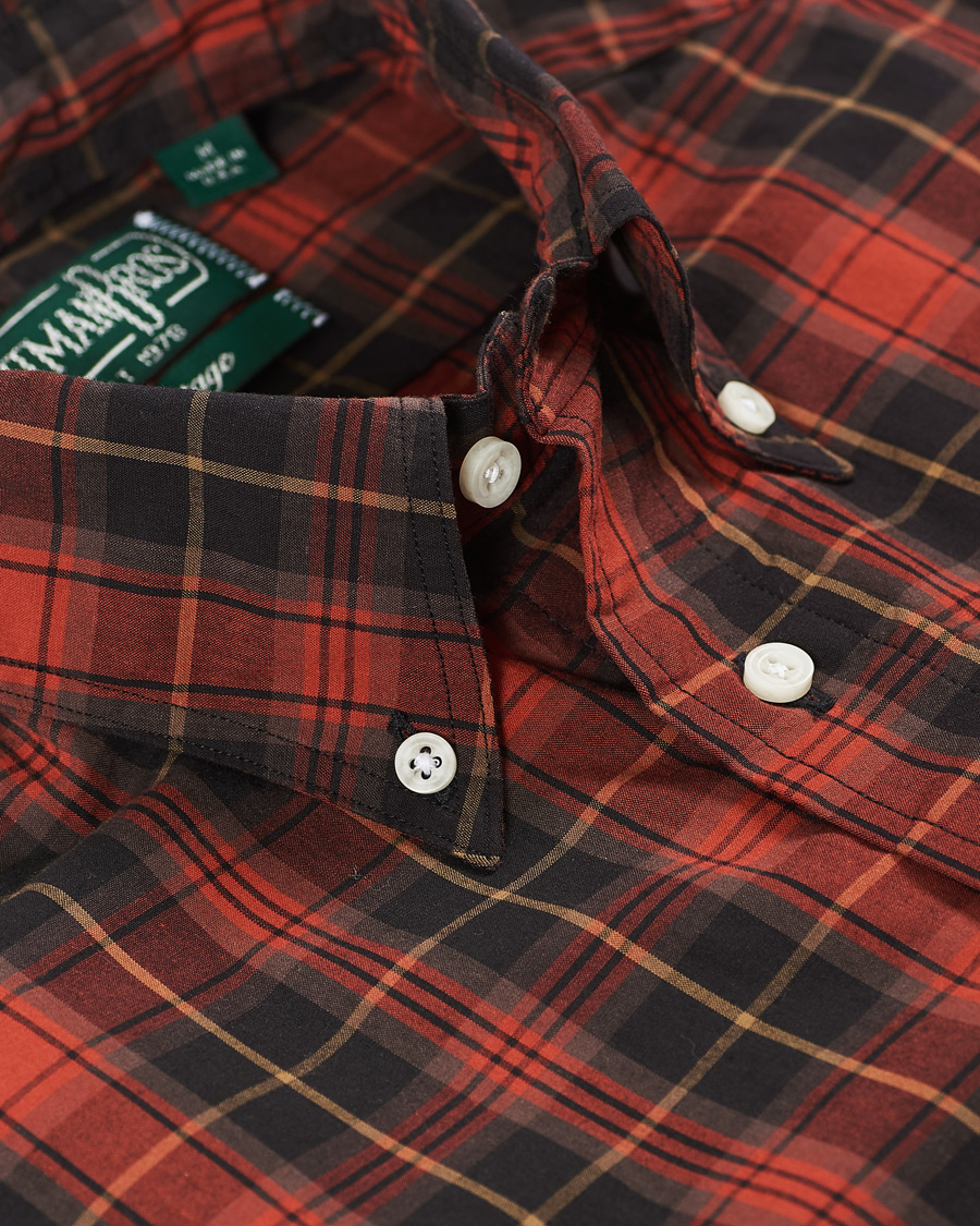 Hombres | Camisas | Gitman Vintage | Button Down Beefy Plaid Shirt Black/Red