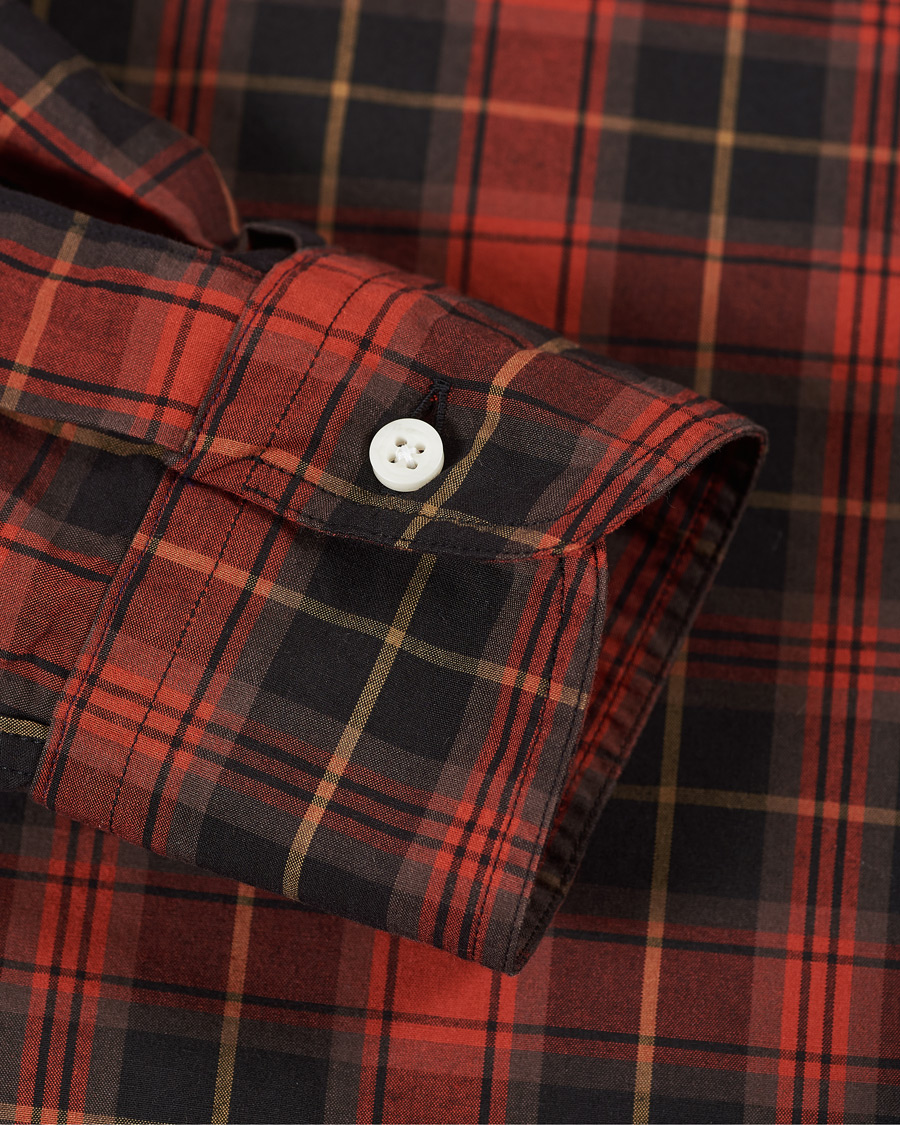 Hombres | Camisas | Gitman Vintage | Button Down Beefy Plaid Shirt Black/Red