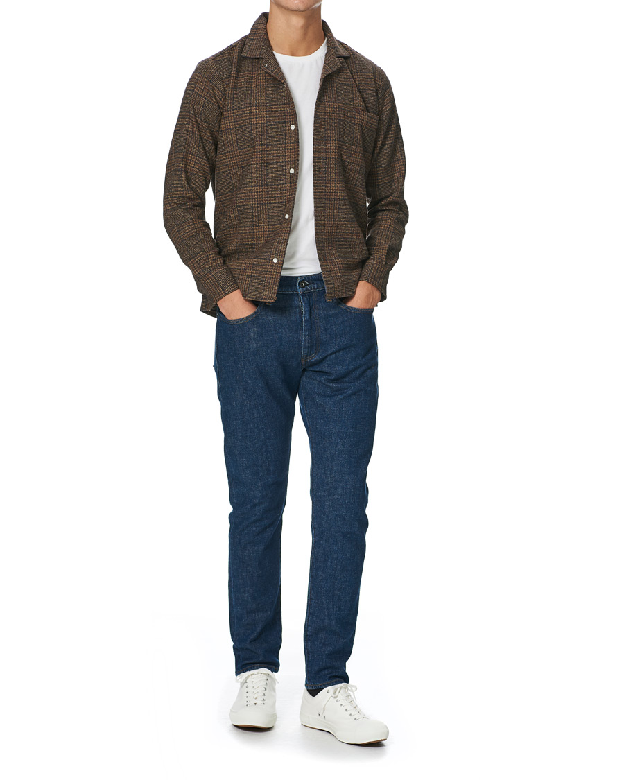 Hombres | Camisas | Gitman Vintage | Camp Collar Tweed Check Shirt Brown