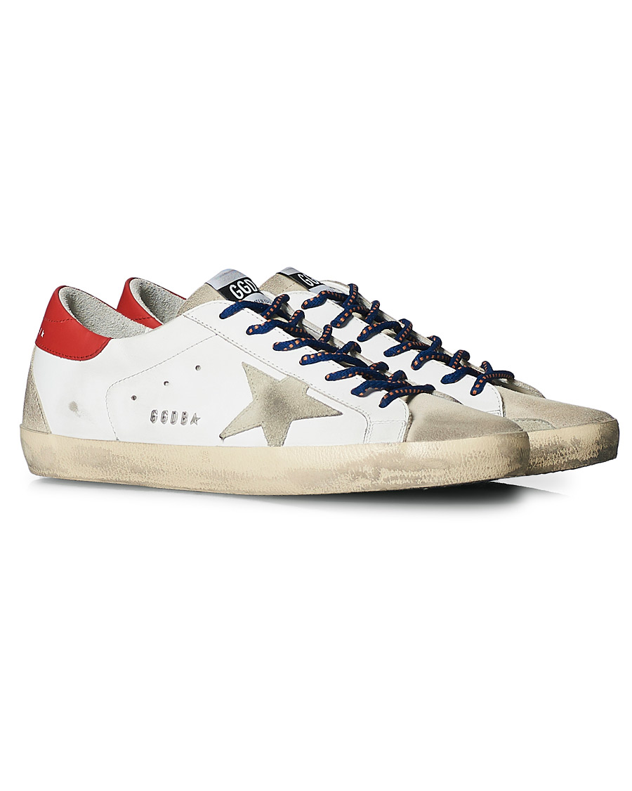 Hombres | Golden Goose Deluxe Brand Super-Star Sneaker White/Red | Golden Goose | Deluxe Brand Super-Star Sneaker White/Red