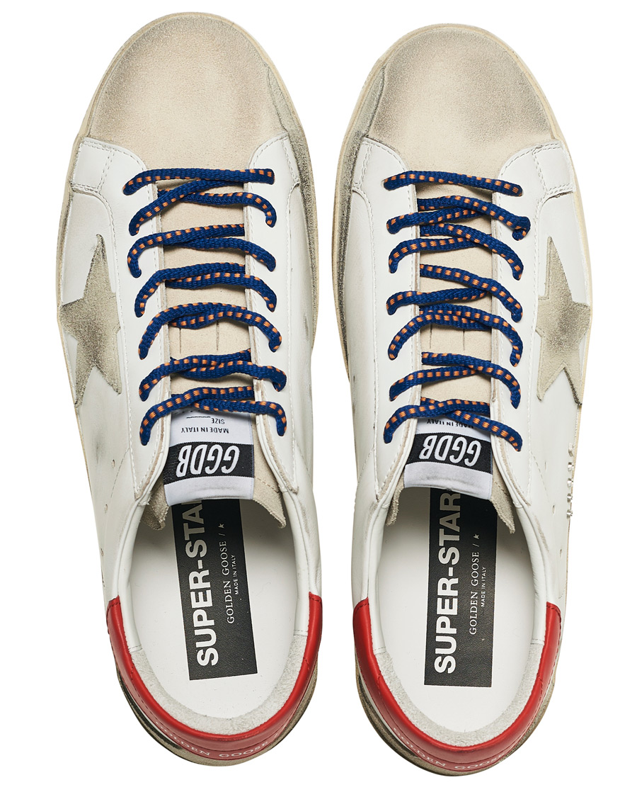 Hombres | Golden Goose Deluxe Brand Super-Star Sneaker White/Red | Golden Goose | Deluxe Brand Super-Star Sneaker White/Red