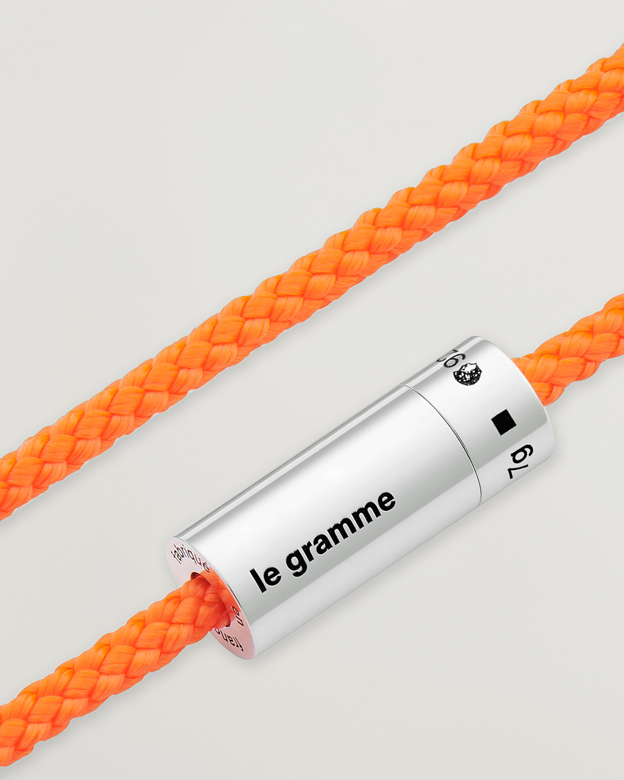 Hombres | LE GRAMME Nato Cable Bracelet Orange/Sterling Silver 7g | LE GRAMME | Nato Cable Bracelet Orange/Sterling Silver 7g