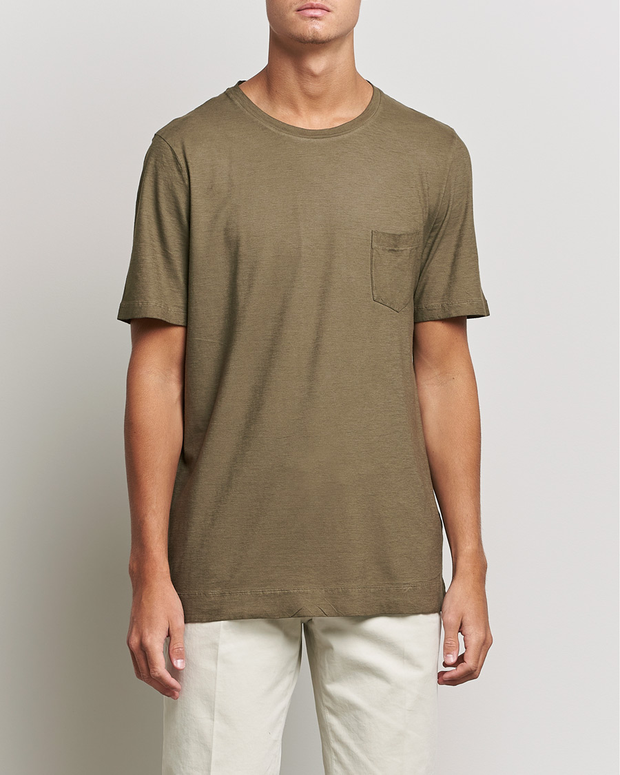 Hombres | Camisetas | Massimo Alba | Panarea Watercolor T-Shirt Military