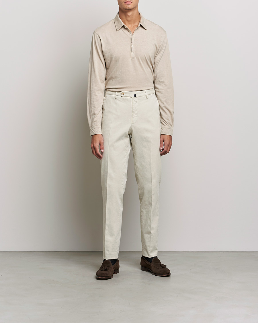Hombres | Jerséis y prendas de punto | Massimo Alba | Ischia Cotton/Cashmere Polo Light Beige