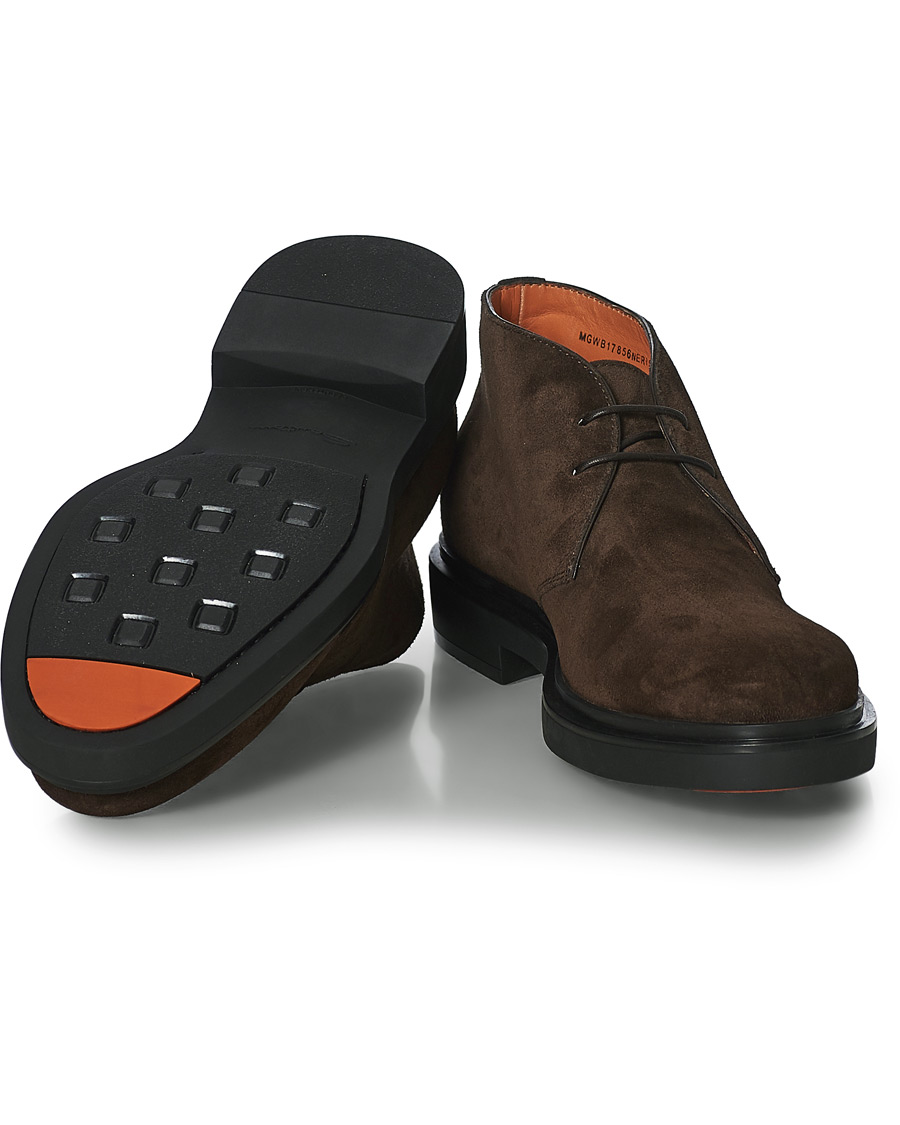 Hombres | Santoni Wembley Desert Boot Dark Brown Suede | Santoni | Wembley Desert Boot Dark Brown Suede