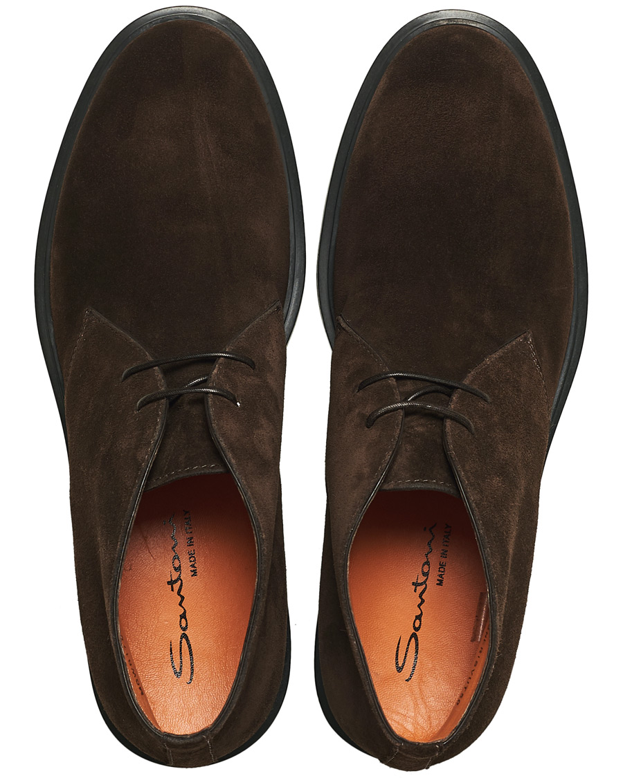 Hombres | Santoni Wembley Desert Boot Dark Brown Suede | Santoni | Wembley Desert Boot Dark Brown Suede