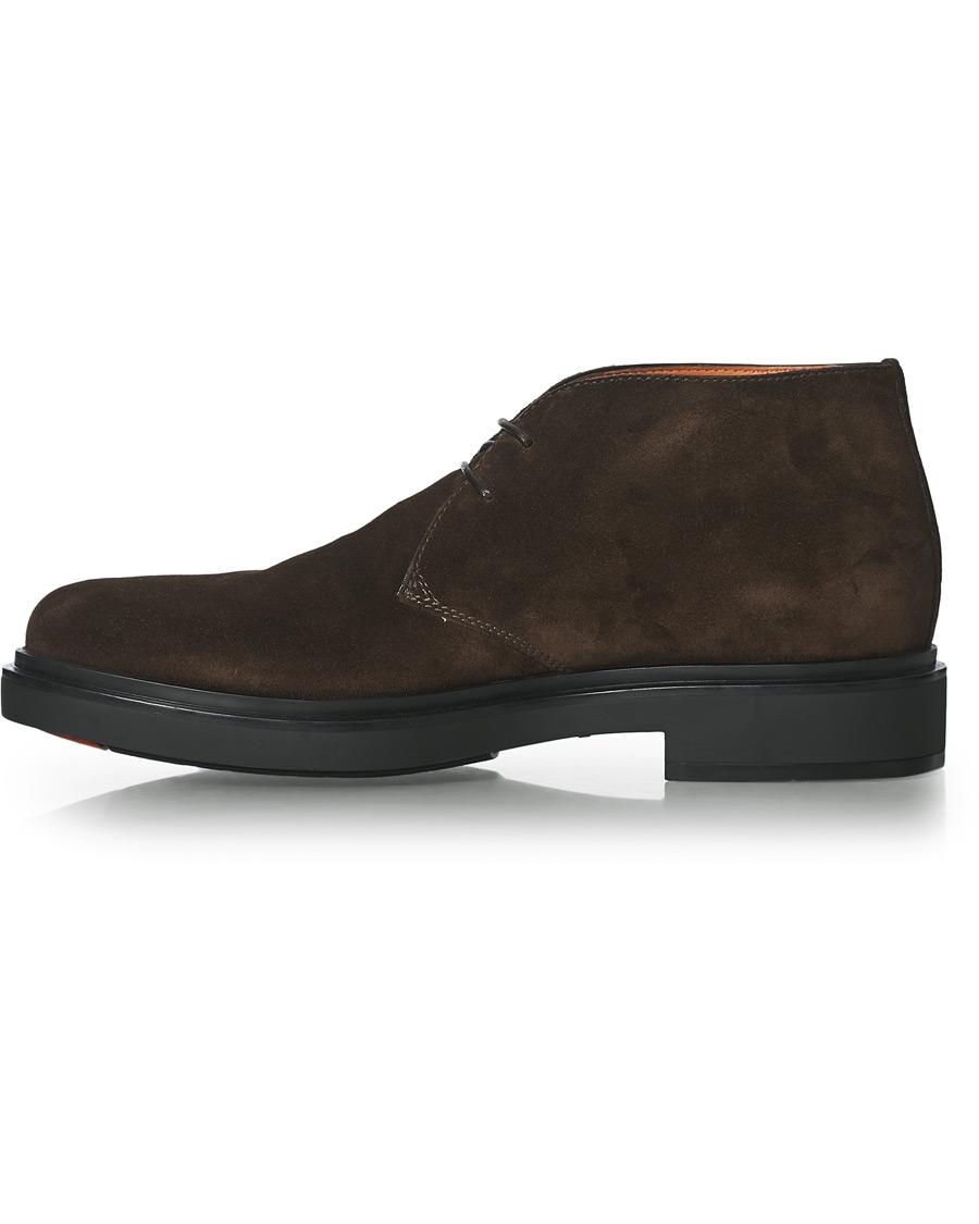 Hombres | Santoni Wembley Desert Boot Dark Brown Suede | Santoni | Wembley Desert Boot Dark Brown Suede