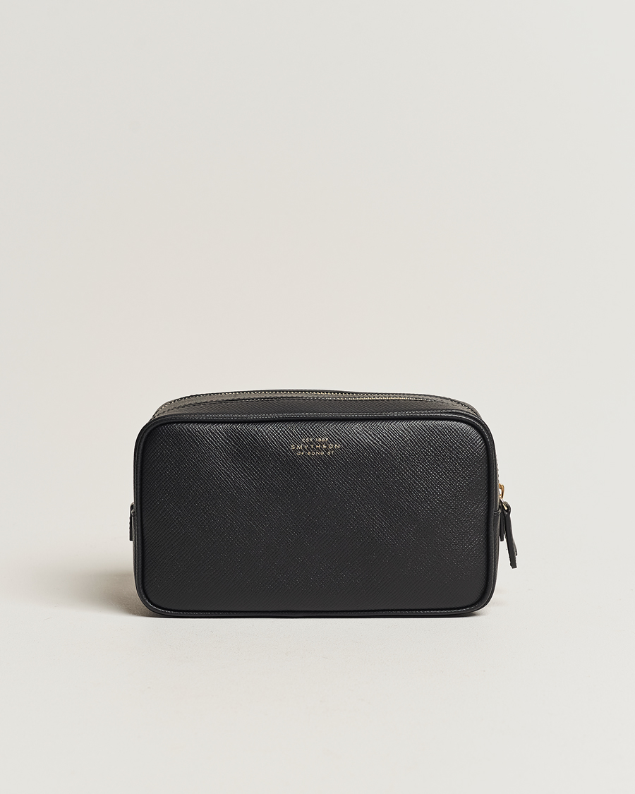 Hombres | Bolsos | Smythson | Panama Double Zip Washbag Black