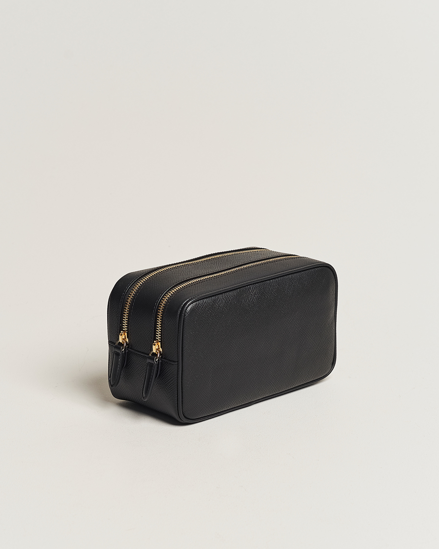 Hombres | Bolsos | Smythson | Panama Double Zip Washbag Black