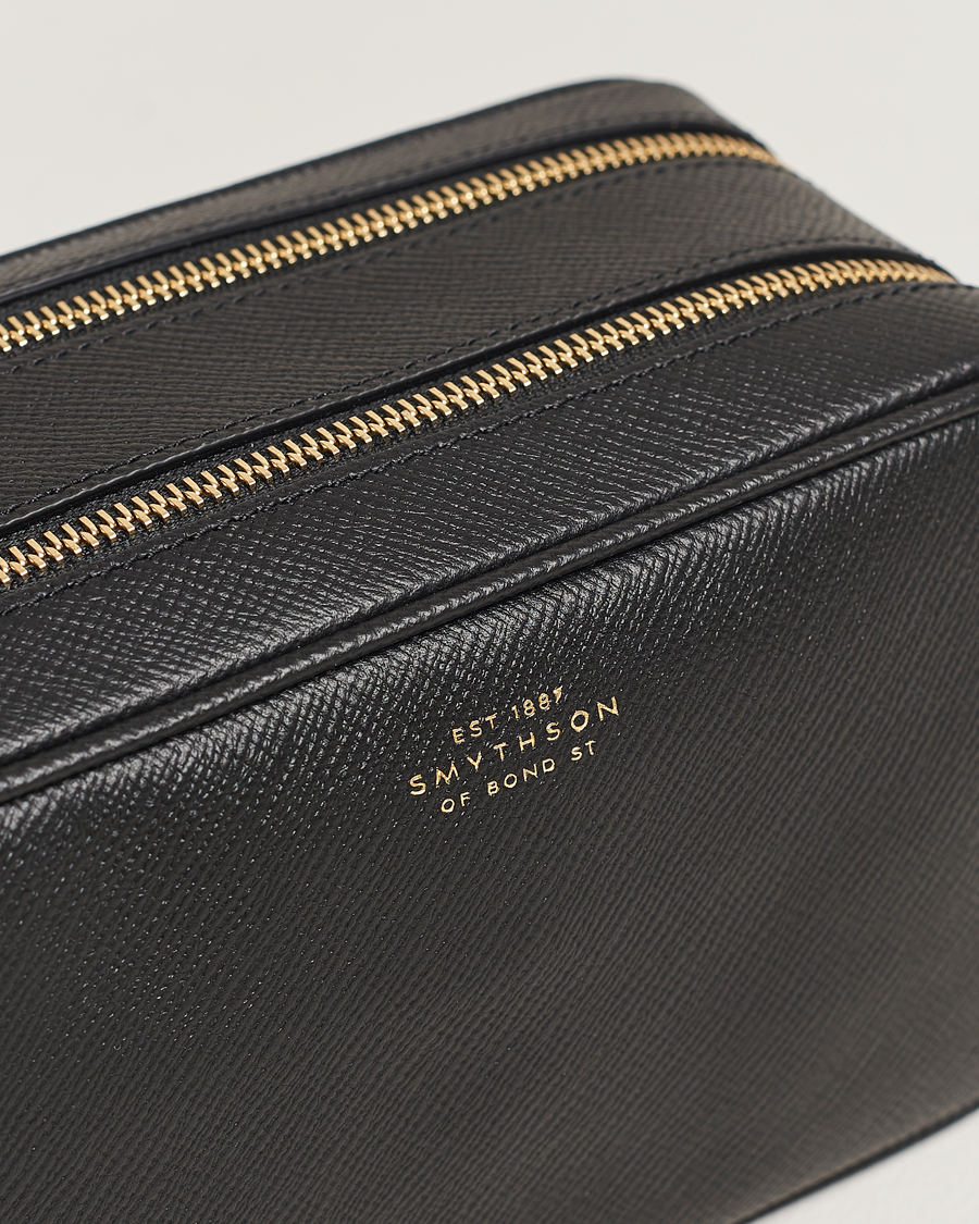 Hombres | Bolsos | Smythson | Panama Double Zip Washbag Black