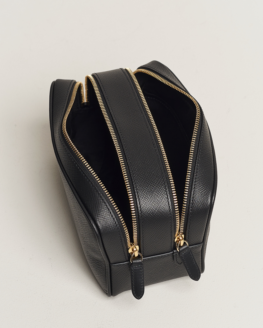 Hombres | Bolsos | Smythson | Panama Double Zip Washbag Black