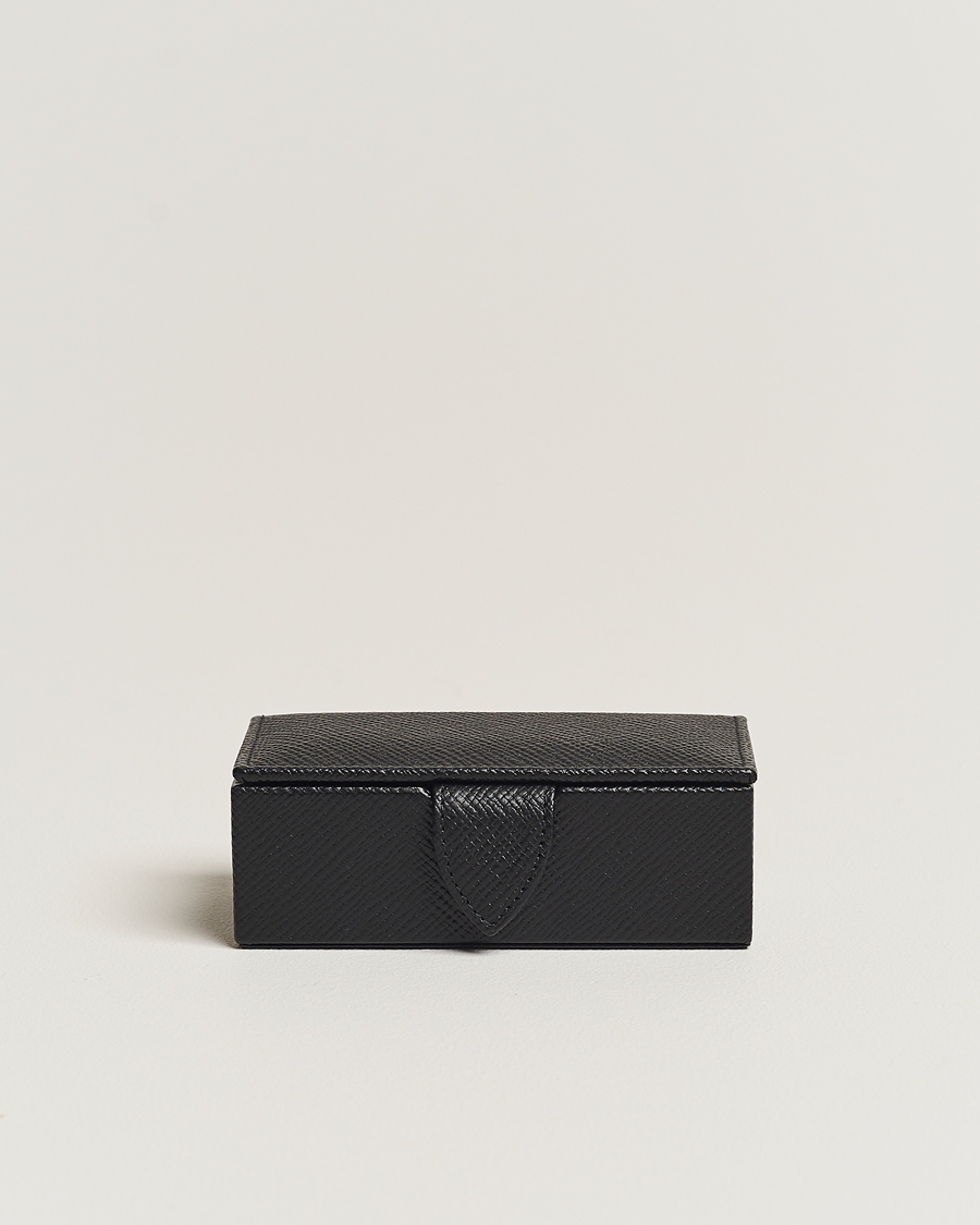 Hombres | Hogar | Smythson | Panama Mini Cufflink Box Black