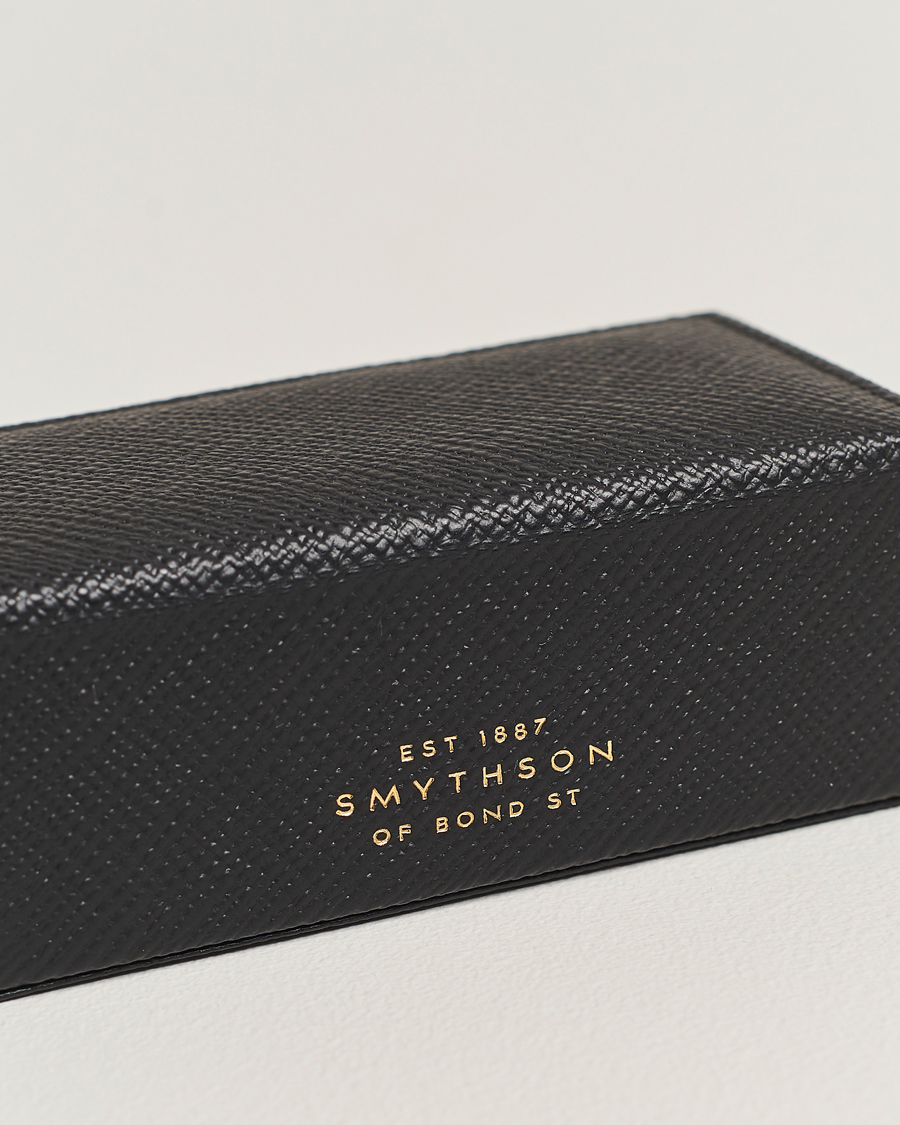 Hombres | Smythson Panama Mini Cufflink Box Black | Smythson | Panama Mini Cufflink Box Black