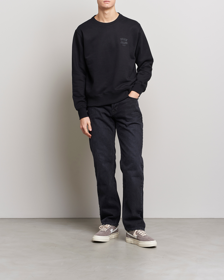 Hombres | Jerséis y prendas de punto | Nudie Jeans | Frasse Logo Sweatshirt Black