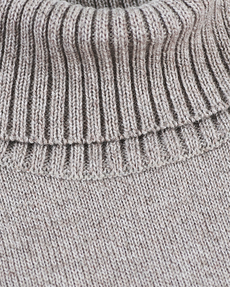 Hombres | Jerséis y prendas de punto | Stenströms | Heavy Knitted Merino Rollneck Beige Mouliné