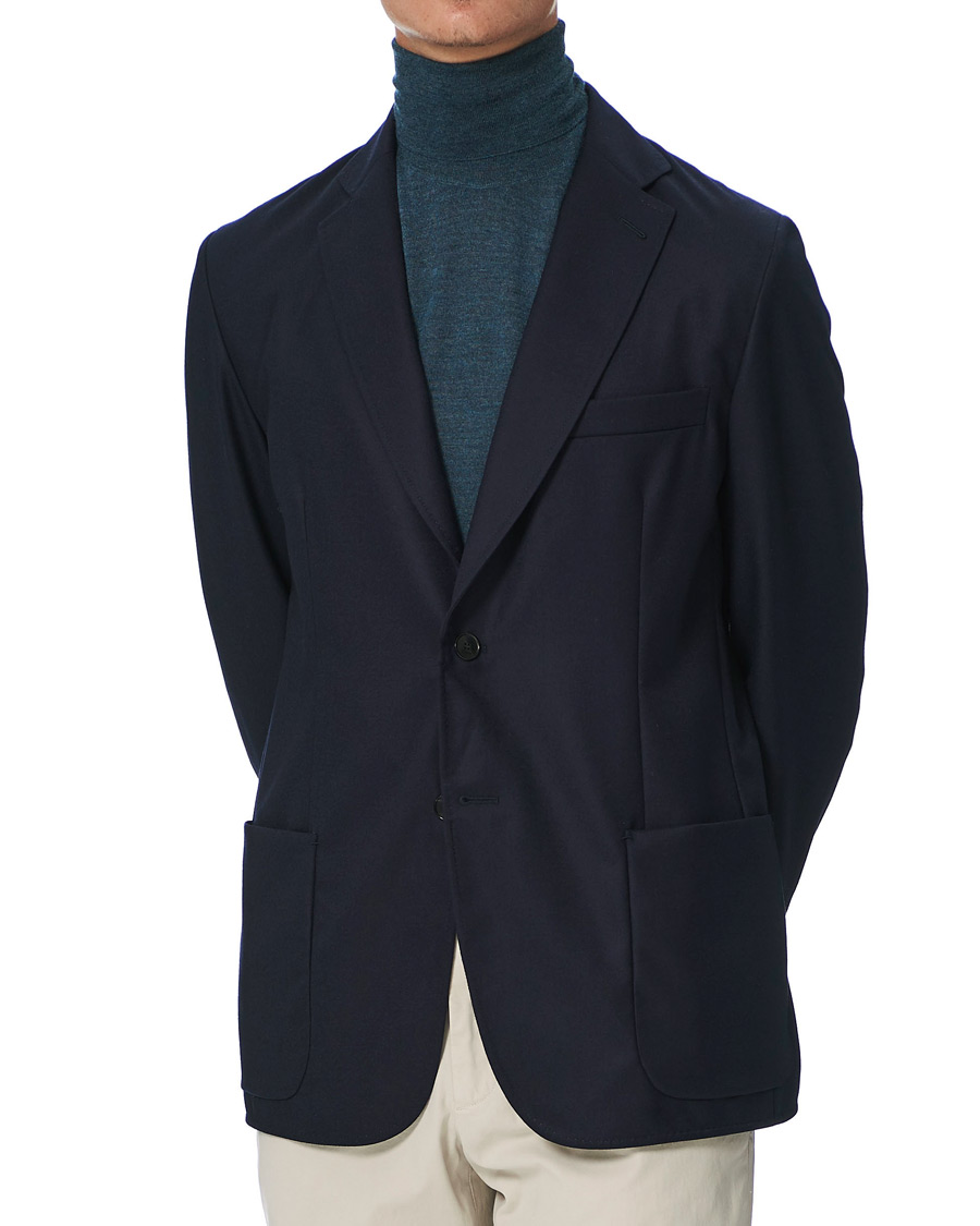 Hombres | Blazers | Brioni | Deconstructed Flannel Blazer Navy
