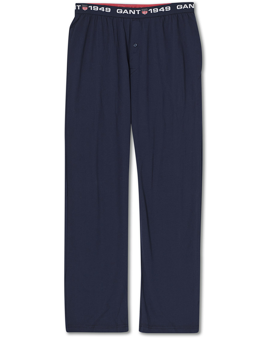 Hombres | Pantalones | GANT | Retro Shield Jersey Pants Evening Blue