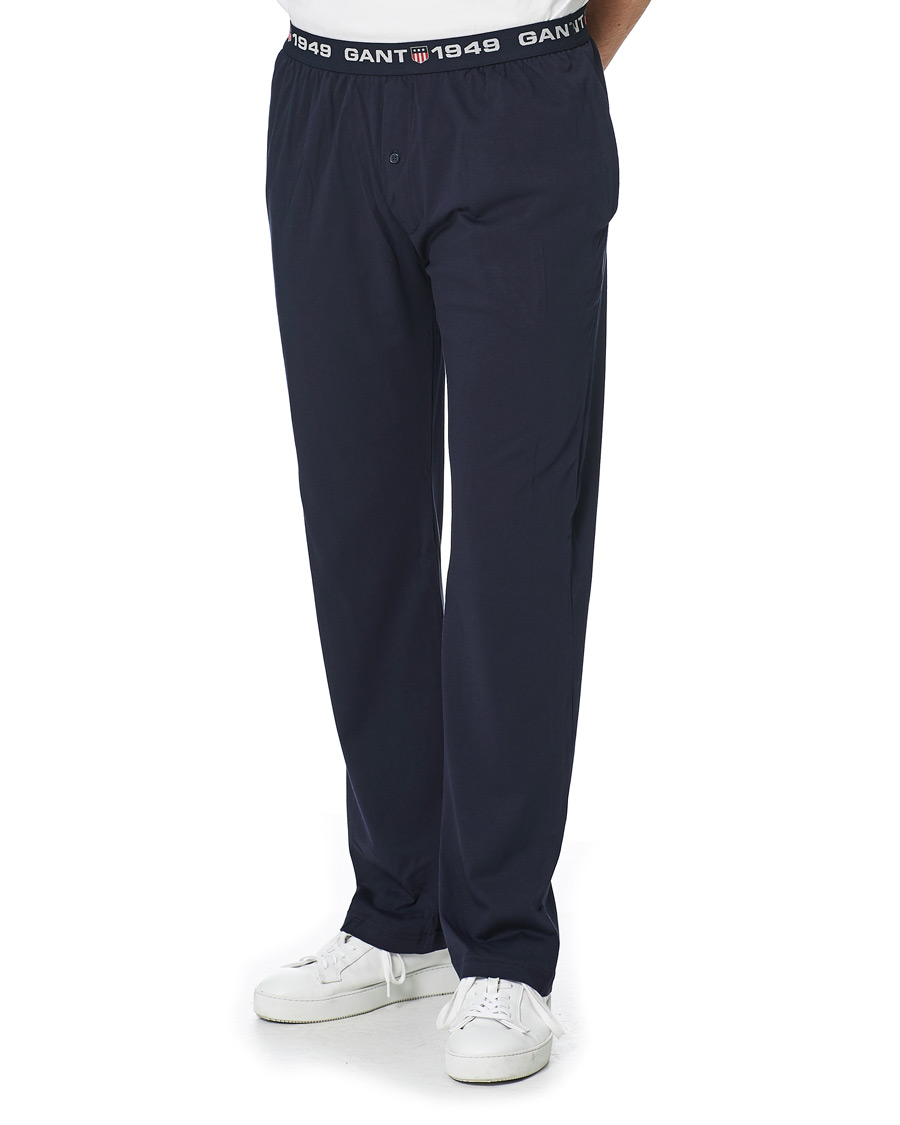 Hombres | Pantalones | GANT | Retro Shield Jersey Pants Evening Blue