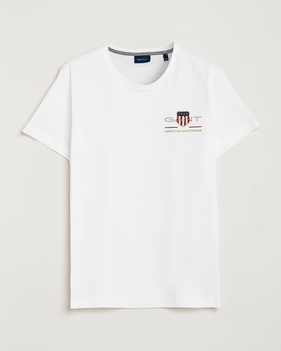 Hombres | Camisetas | GANT | Archive Shield Logo Crew Neck Tee White