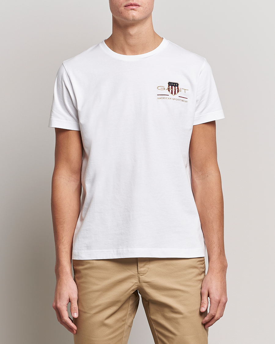 Hombres | Camisetas | GANT | Archive Shield Logo Crew Neck Tee White