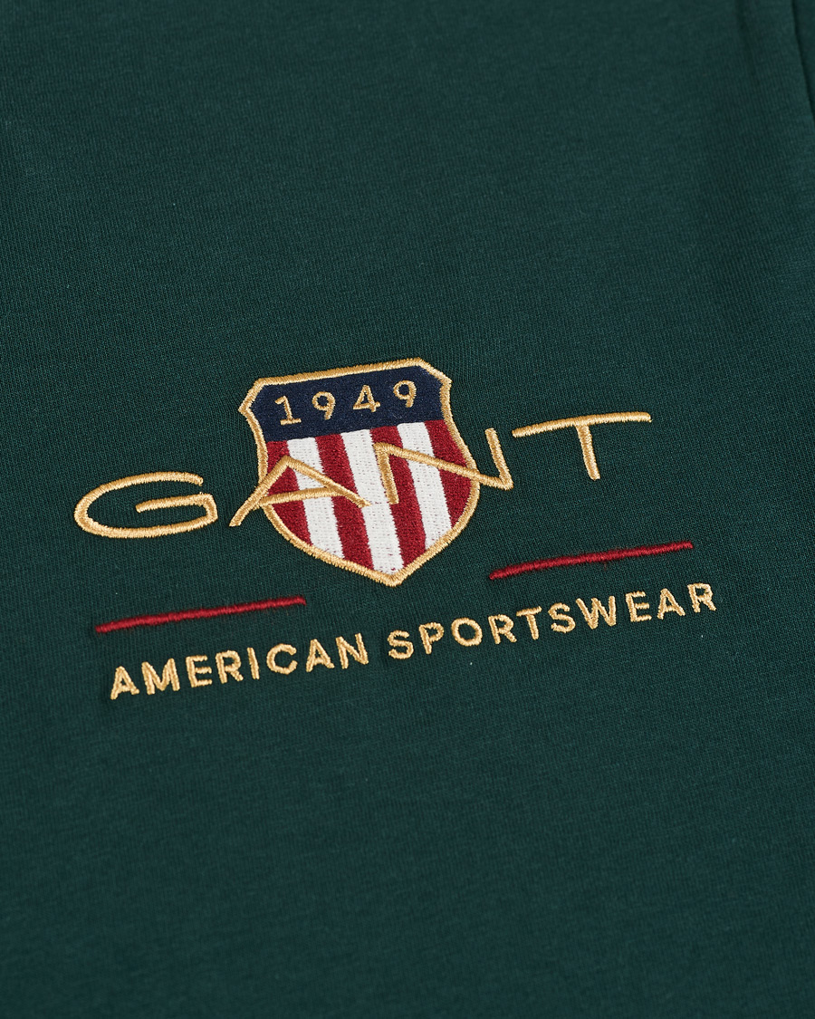 Hombres | Camisetas | GANT | Archive Shield Logo Crew Neck Tee Tartan Green