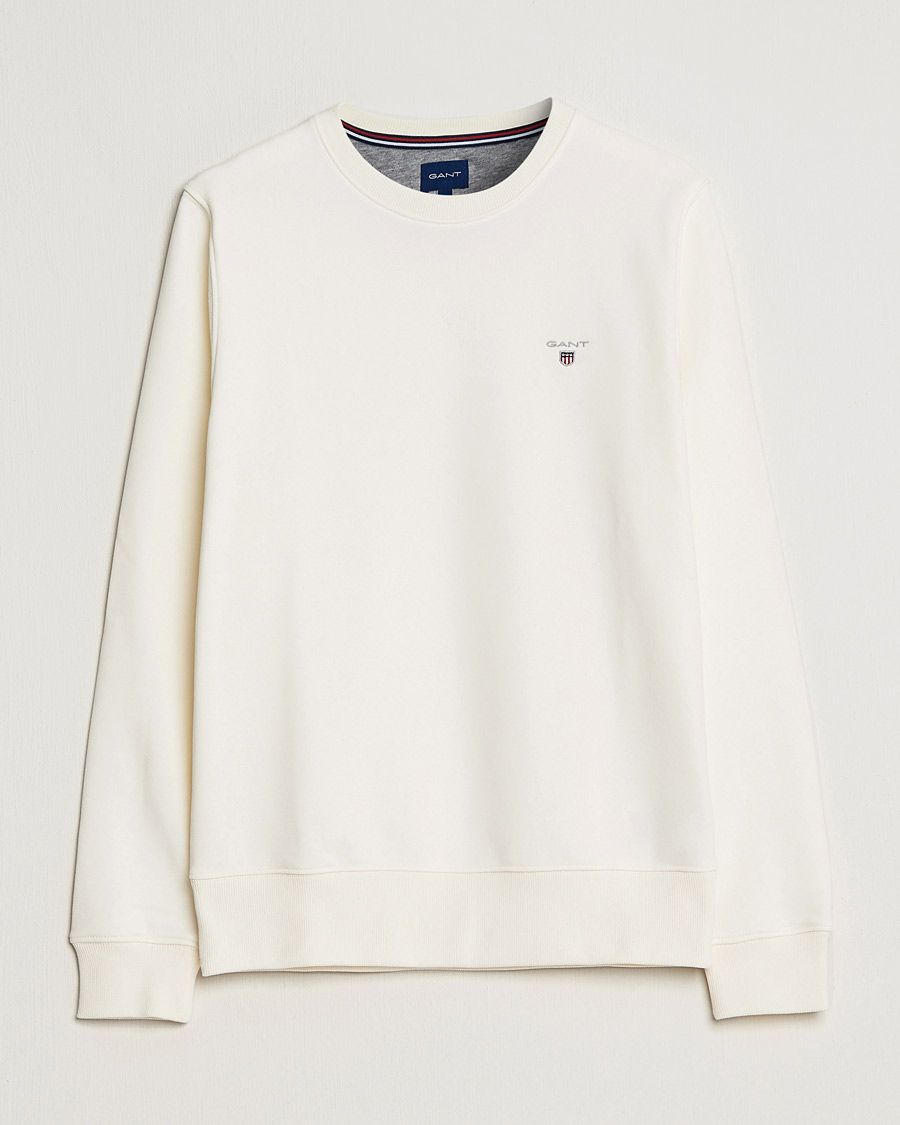 Hombres | Jerséis y prendas de punto | GANT | Original Shield Logo Crew Neck Sweatshirt Eggshell