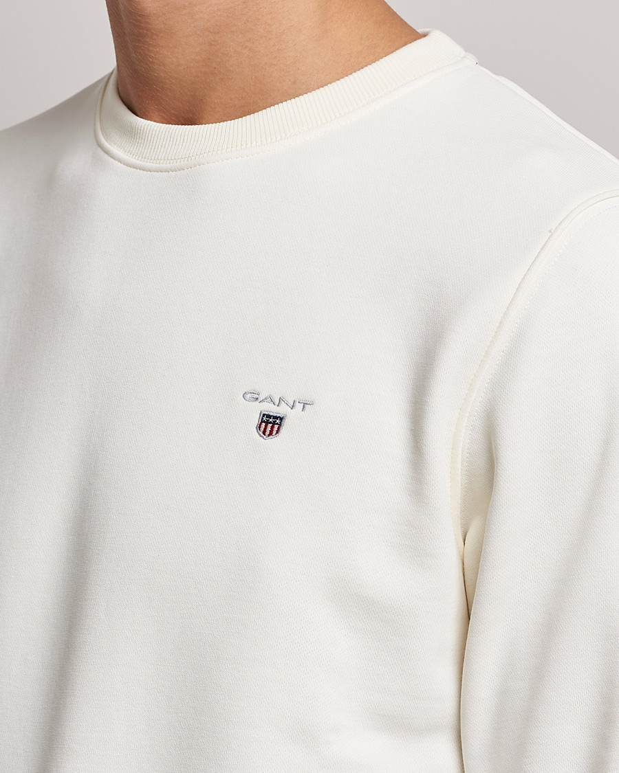 Hombres | Jerséis y prendas de punto | GANT | Original Shield Logo Crew Neck Sweatshirt Eggshell
