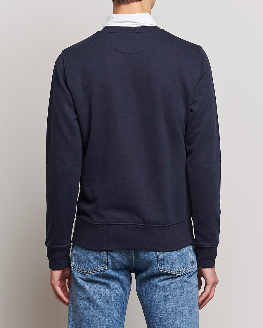 Hombres | Jerséis y prendas de punto | GANT | Original Shield Logo Crew Neck Sweatshirt Evening Blue