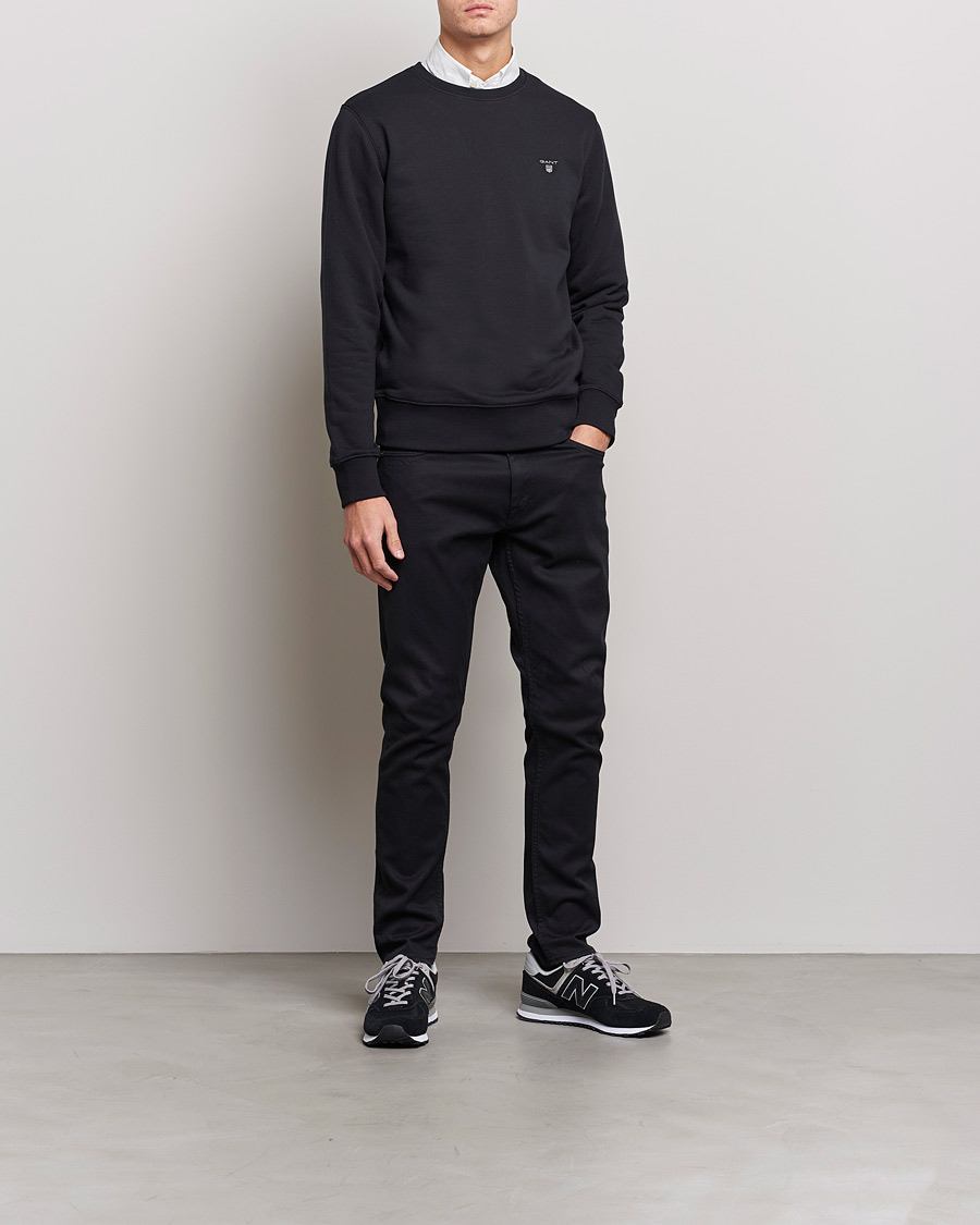 Hombres | Jerséis y prendas de punto | GANT | Original Shield Logo Crew Neck Sweatshirt Black