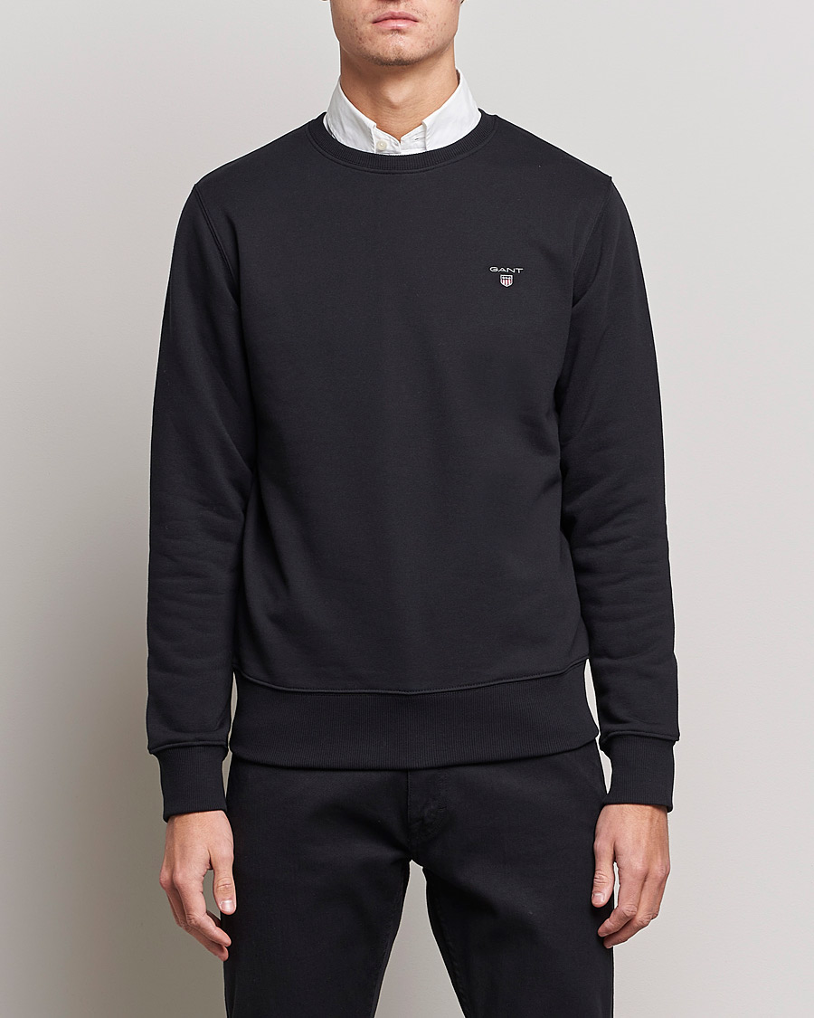 Hombres | Jerséis y prendas de punto | GANT | Original Shield Logo Crew Neck Sweatshirt Black