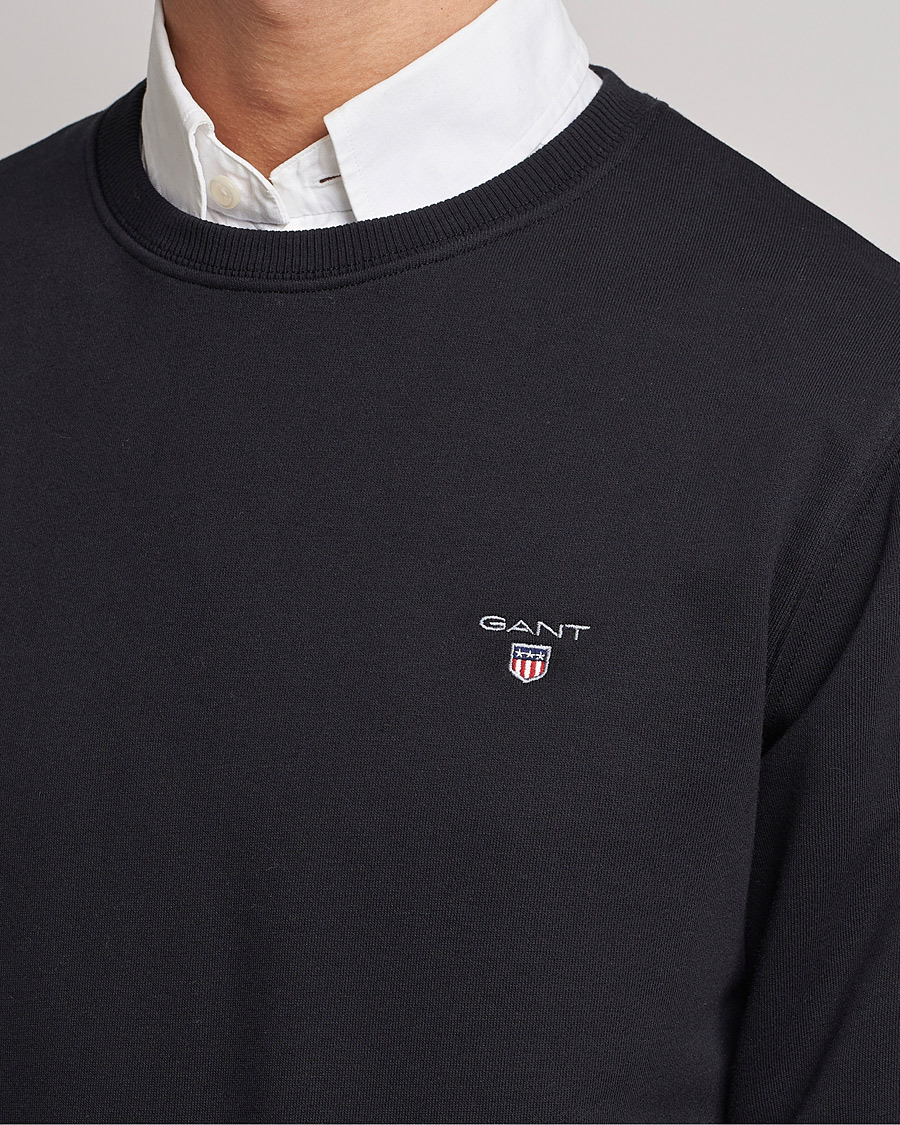 Hombres | Jerséis y prendas de punto | GANT | Original Shield Logo Crew Neck Sweatshirt Black