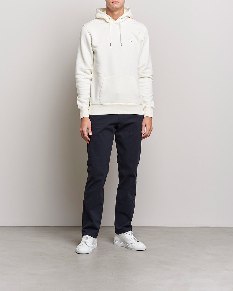 Hombres | Jerséis y prendas de punto | GANT | Original Shield Logo Hoodie Eggshell
