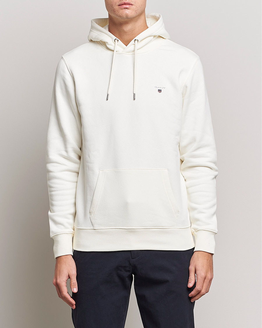 Hombres | Jerséis y prendas de punto | GANT | Original Shield Logo Hoodie Eggshell