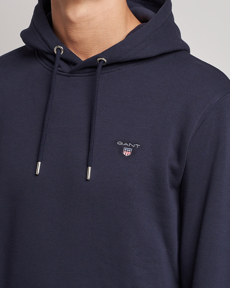 Hombres | Jerséis y prendas de punto | GANT | Original Shield Logo Hoodie Evening Blue