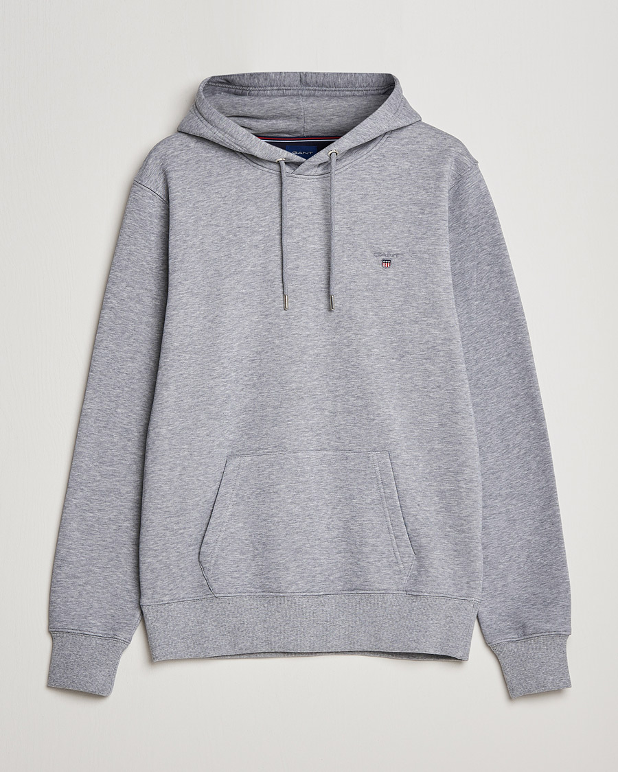 Hombres | Jerséis y prendas de punto | GANT | Original Shield Logo Hoodie Grey Melange