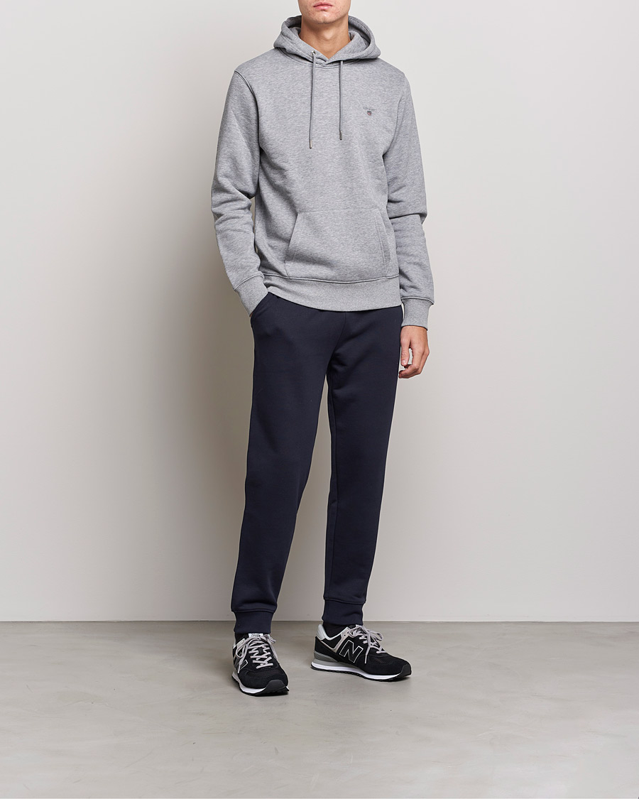 Hombres | Jerséis y prendas de punto | GANT | Original Shield Logo Hoodie Grey Melange