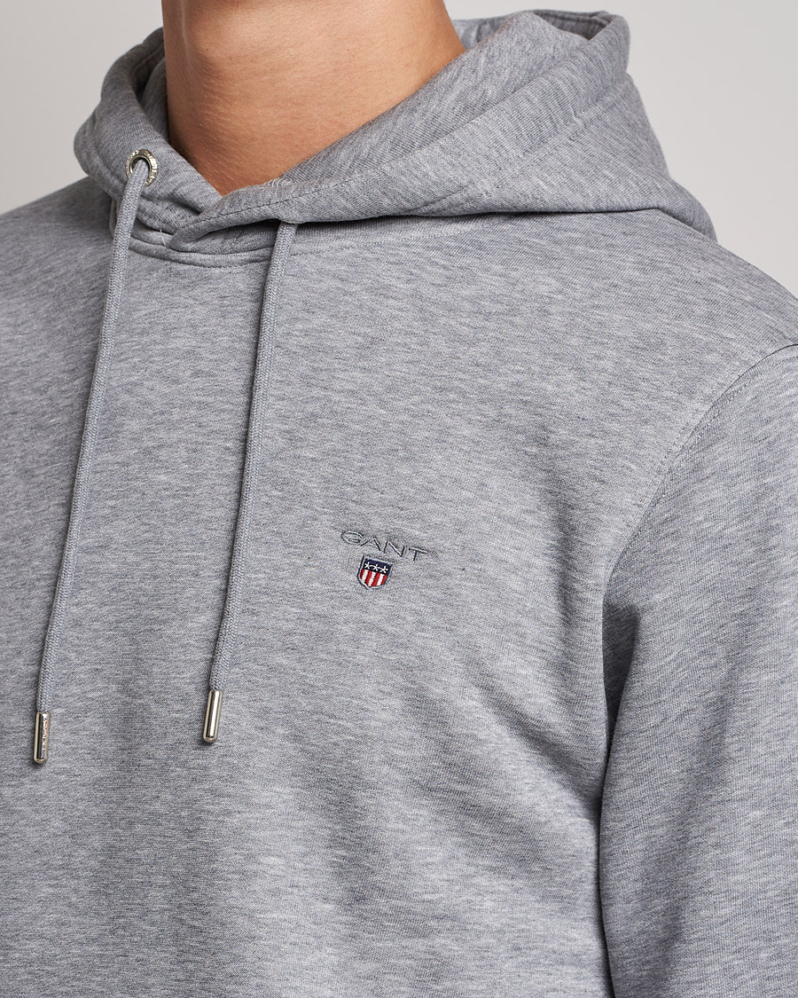 Hombres | Jerséis y prendas de punto | GANT | Original Shield Logo Hoodie Grey Melange