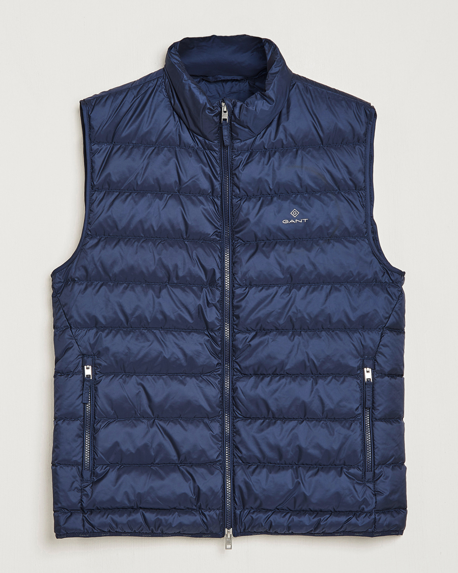 Hombres | Chalecos | Gant | The Light Down Gilet Evening Blue