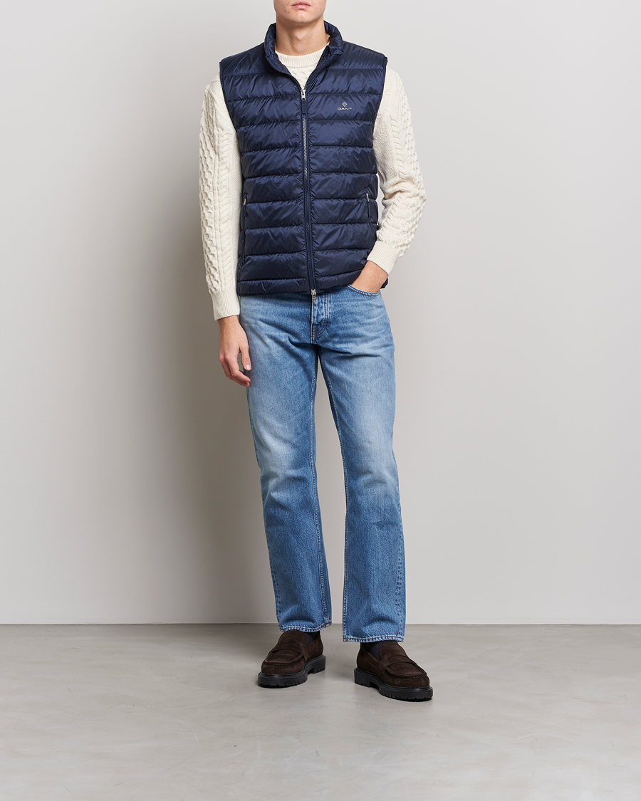 Hombres | Chalecos | Gant | The Light Down Gilet Evening Blue