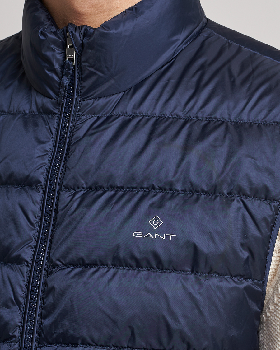 Hombres | Chalecos | Gant | The Light Down Gilet Evening Blue