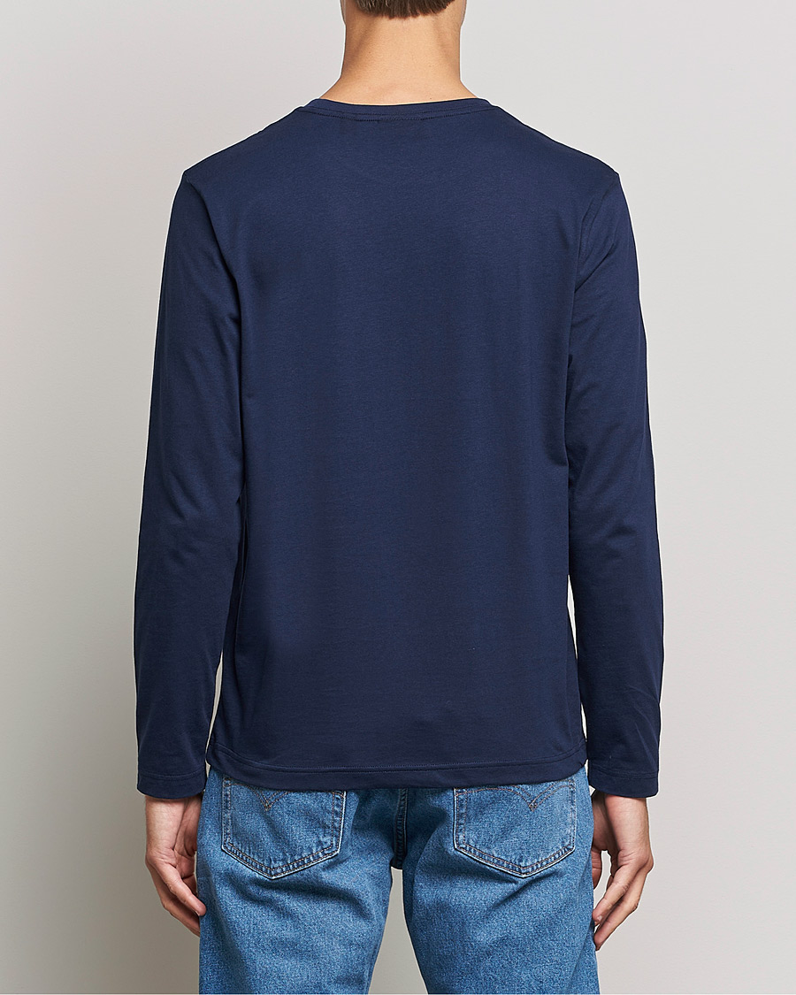 Hombres | Camisetas | GANT | The Original Long Sleeve T-shirt Evening Blue