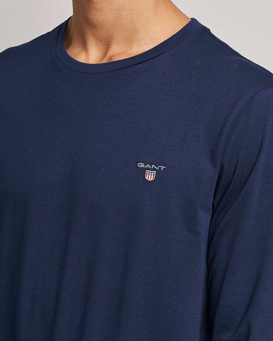 Hombres | Camisetas | GANT | The Original Long Sleeve T-shirt Evening Blue