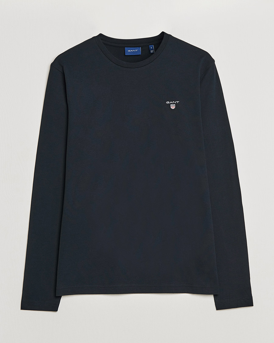 Hombres | Camisetas | GANT | The Original Long Sleeve T-shirt Black