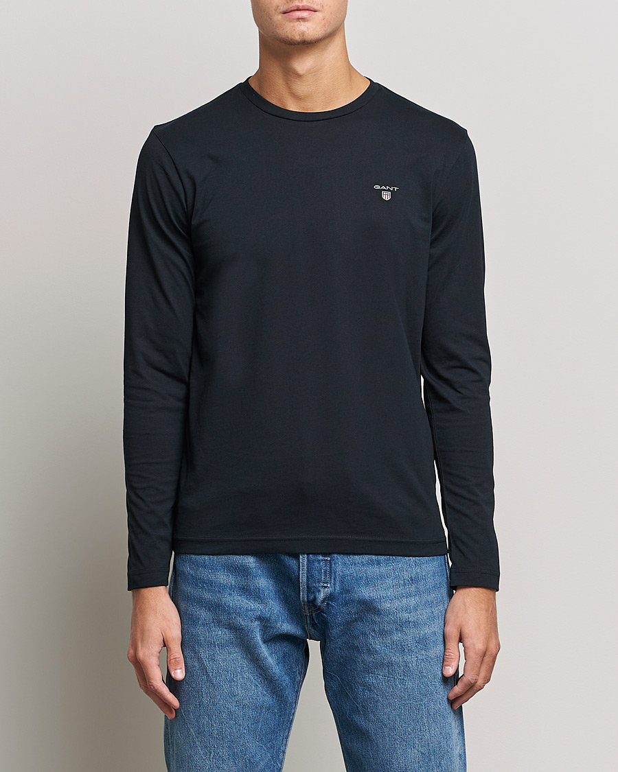 Hombres | Camisetas | GANT | The Original Long Sleeve T-shirt Black