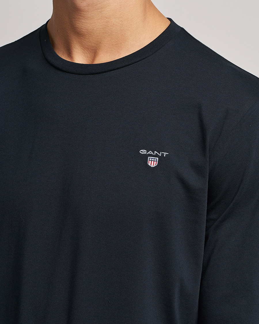 Hombres | Camisetas | GANT | The Original Long Sleeve T-shirt Black