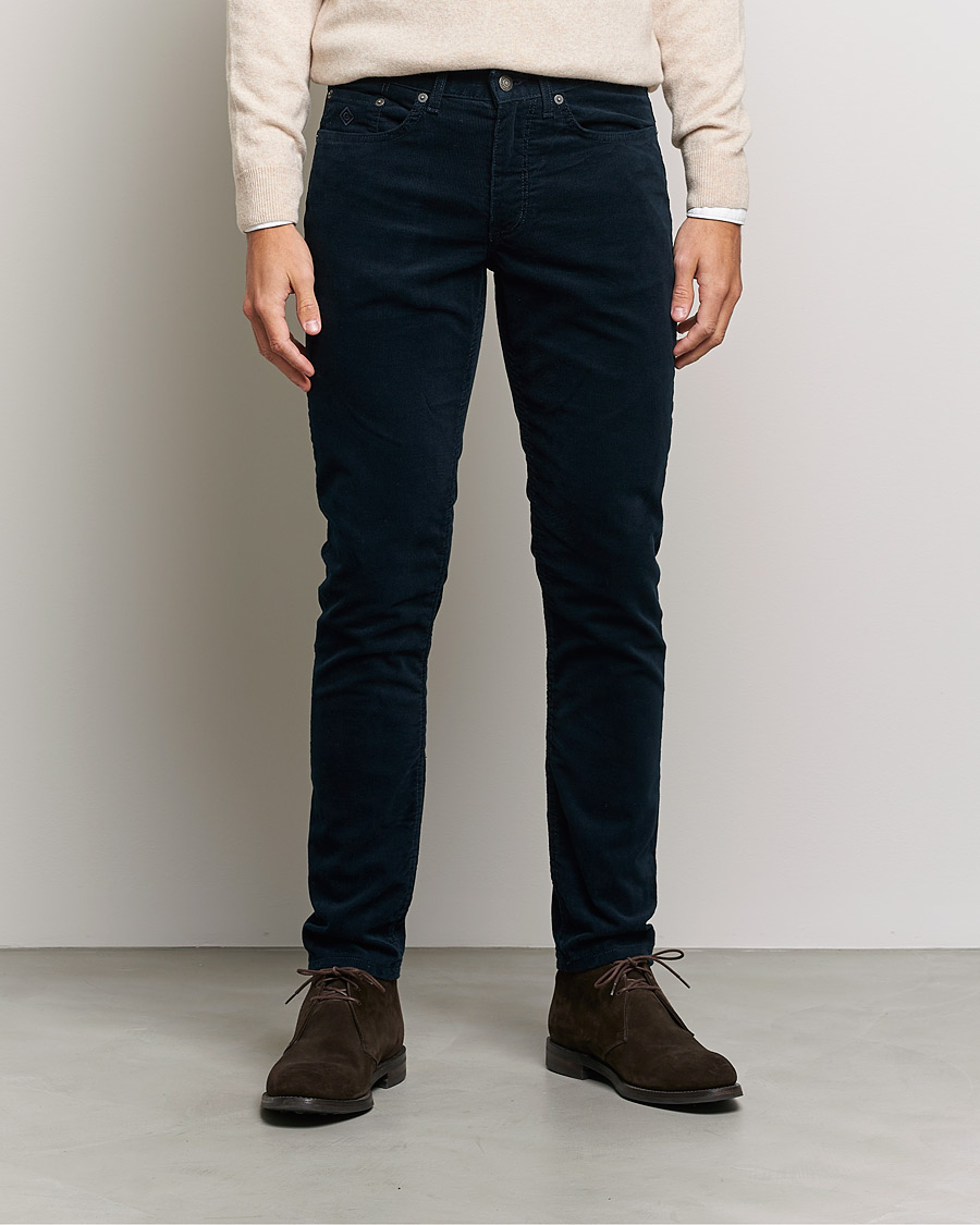 Hombres | Pantalones | GANT | Hayes Cord Jeans Marine